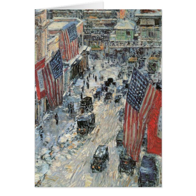 Childe Hassam - Flags op de vijfde avenue Winter 1 (Voorkant)