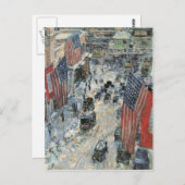 Childe Hassam - Flags op de vijfde avenue Winter 1 Briefkaart (Voorkant / Achterkant)