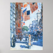 Childe Hassam - Flags, Vijfde Avenue Poster (Voorkant)