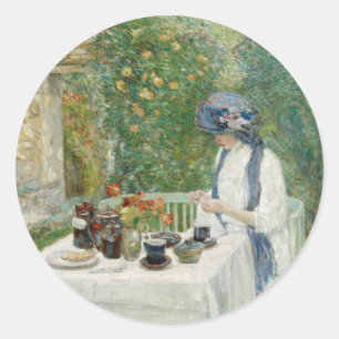Childe Hassam - Franse Tea Garden Ronde Sticker