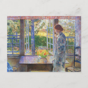 Childe Hassam - Het goudvisvenster Briefkaart