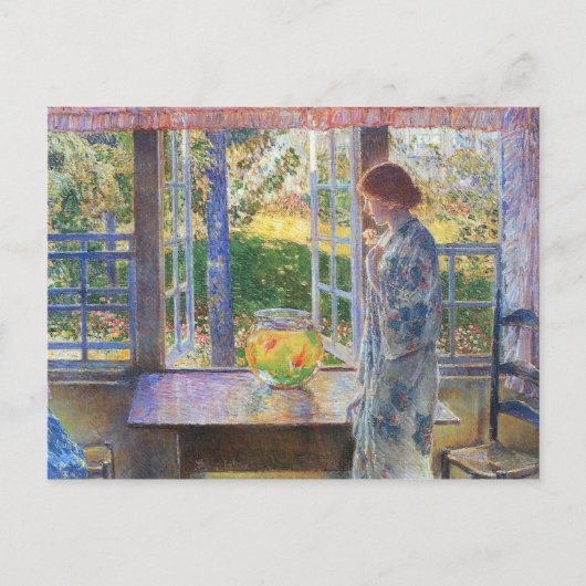 Childe Hassam - Het goudvisvenster Briefkaart (Voorkant)