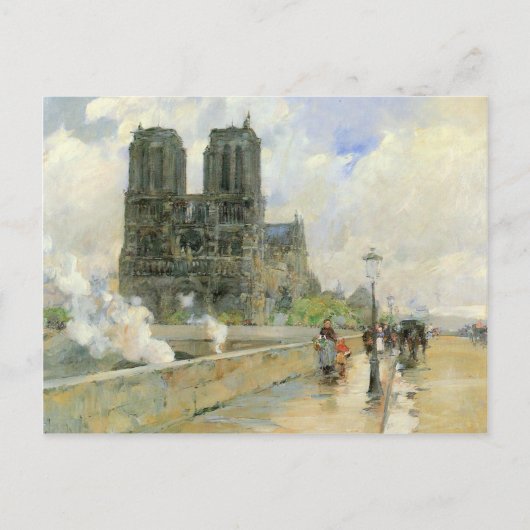 Childe Hassam - Kathedraal van Notre Dame 1888 Briefkaart (Voorkant)
