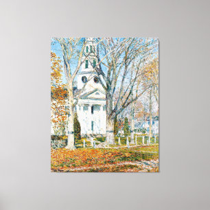 Childe Hassam, Kerk te Old Lyme, Canvas Afdruk