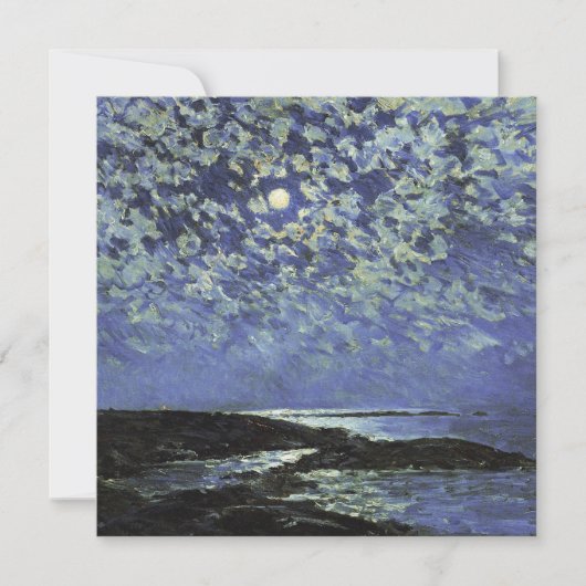 Childe Hassam - Moonlight , eiland of Shoals Feestdagenkaart (Voorkant)