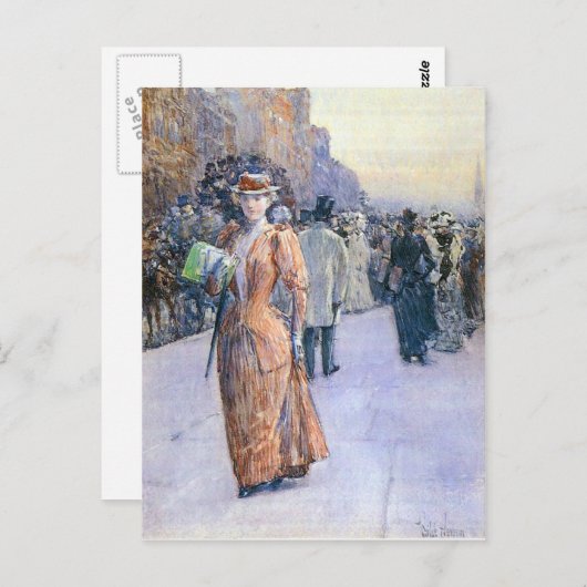 Childe Hassam - New York street scene Briefkaart (Voorkant / Achterkant)