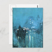 Childe Hassam - Nocturne Railway Crossing Chicago Briefkaart (Voorkant / Achterkant)