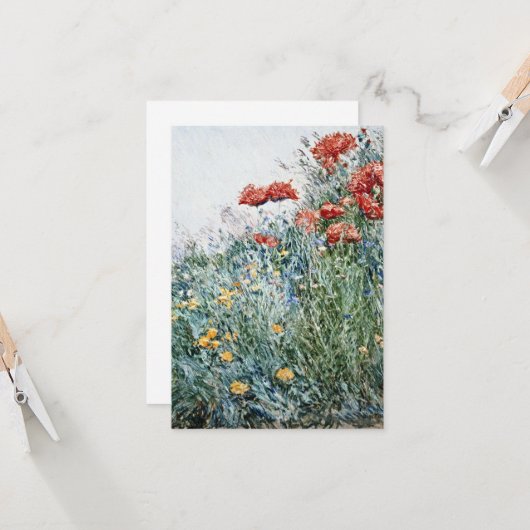 Childe Hassam - Poppies, Appledore Kaart (Voorkant / Achterkant in situ)