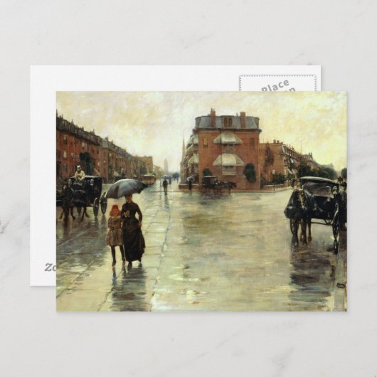 Childe Hassam - Rainy Day, Boston Briefkaart (Voorkant / Achterkant)