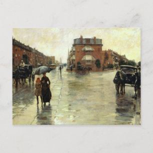 Childe Hassam - Rainy Day, Boston Briefkaart