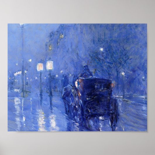 Childe Hassam - Rainy Midnight Poster (Voorkant)