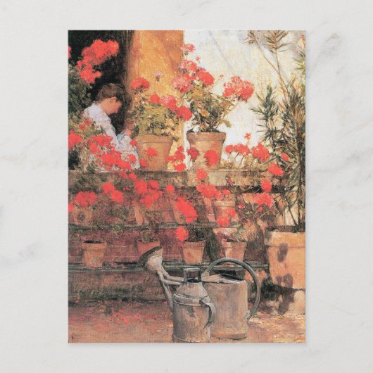 Childe Hassam - Rode Geraniums Briefkaart (Voorkant)
