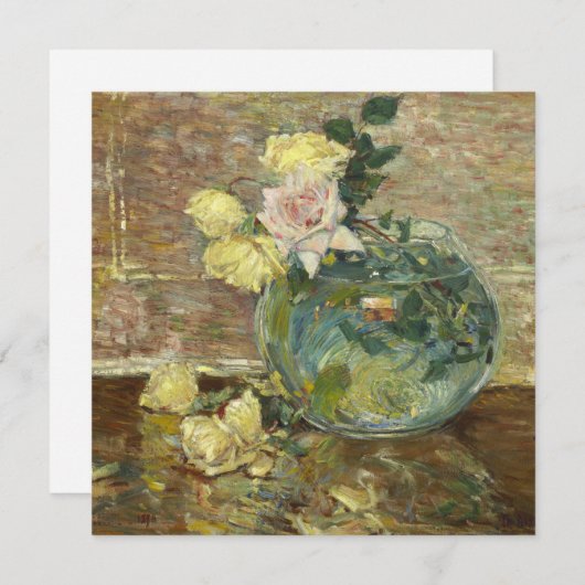 Childe Hassam - Rozen in een fase Feestdagenkaart (Voorkant / Achterkant)