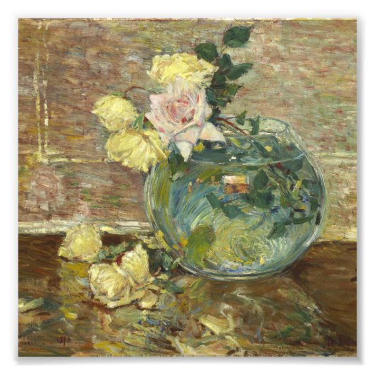 Childe Hassam - Rozen in een fase Foto Afdruk (Voorkant)