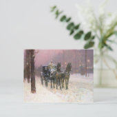 Childe Hassam - Street scene met twee cabines Briefkaart (Staand voorkant)