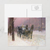 Childe Hassam - Street scene met twee cabines Briefkaart (Voorkant / Achterkant)