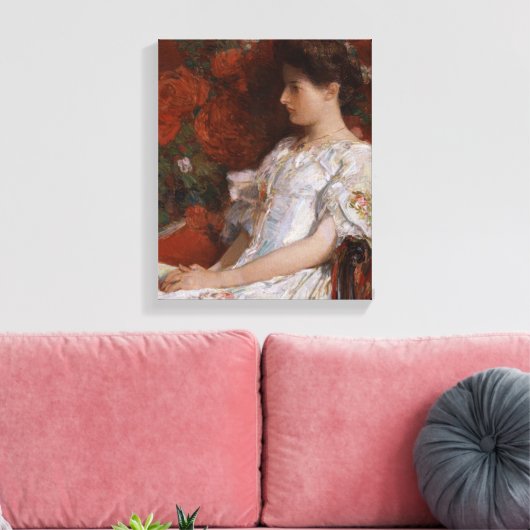 Childe Hassam Victoriaans stoel CC0192 Impressioni Canvas Afdruk (Insitu (Woonkamer))
