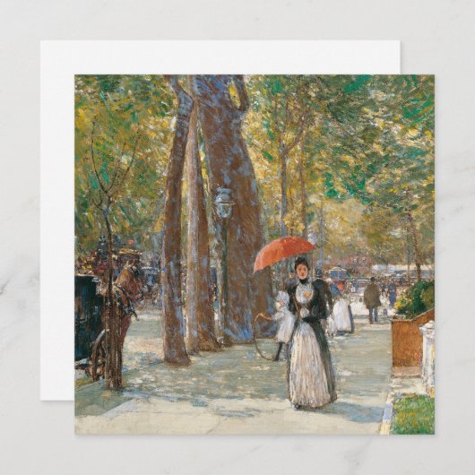 Childe Hassam - vijfde avenue op het Washington Sq Feestdagenkaart (Voorkant / Achterkant)