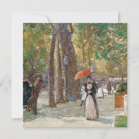 Childe Hassam - vijfde avenue op het Washington Sq Feestdagenkaart (Voorkant)