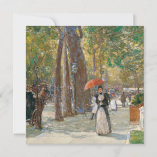Childe Hassam - vijfde avenue op het Washington Sq Feestdagenkaart
