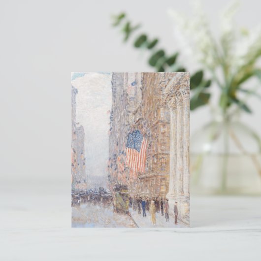 Childe Hassam Vlaggen op het Waldorf Schilderij Ku Briefkaart (Staand voorkant)