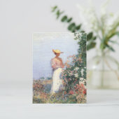 Childe Hassam - Vrouw in de tuin Briefkaart (Staand voorkant)