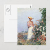 Childe Hassam - Vrouw in de tuin Briefkaart (Voorkant / Achterkant)