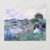 Childe Hassam - Vrouw lezen Briefkaart (Voorkant)