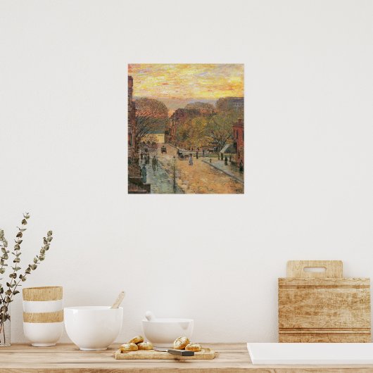 Childe Hassam-West 78th Street in Spring Poster (Keuken)