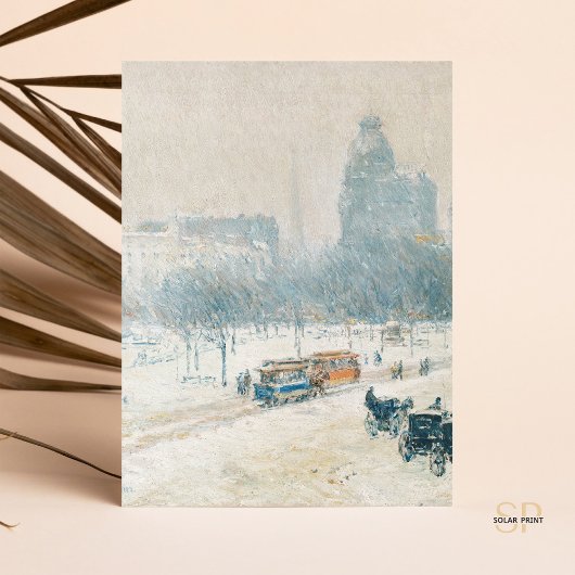 Childe Hassam Winter in Union Square Painting Art Briefkaart