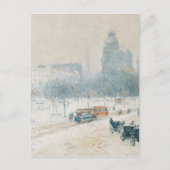 Childe Hassam Winter in Union Square Painting Art Briefkaart (Voorkant)