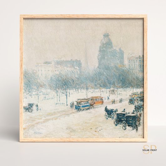 Childe Hassam Winter in Union Square Painting Art Poster