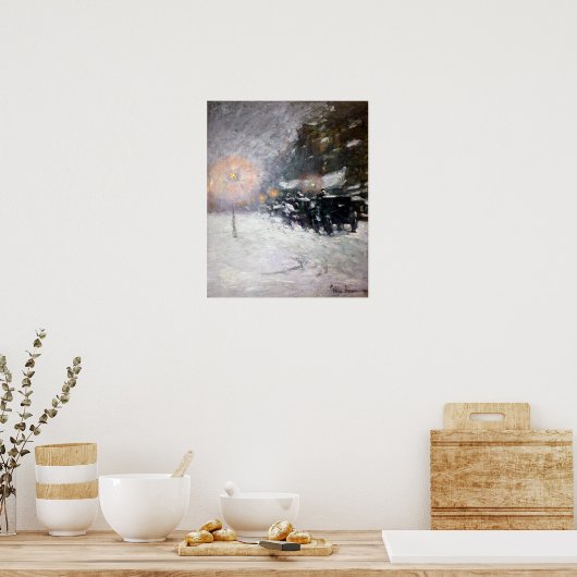 Childe Hassam Winter, Midnight Poster (Keuken)