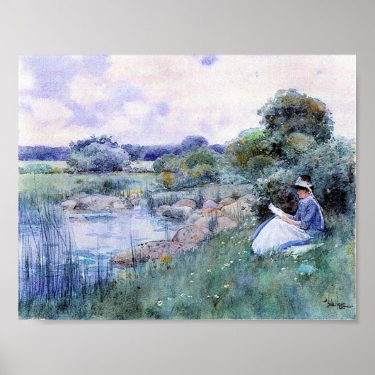 Childe Hassam-Woman lezen Poster (Voorkant)
