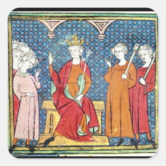 Childeric II , Merovingian King of Austrasia Vierkante Sticker (Voorkant)