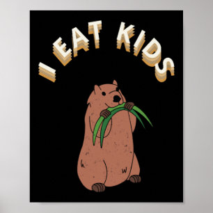 Childern's I Eat Kinderen Sticker Poster
