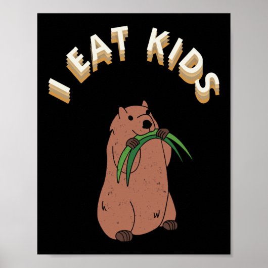 Childern's I Eat Kinderen Sticker Poster (Voorkant)