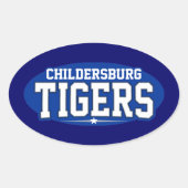 Childersburg High School; Tijgers Ovale Sticker (Voorkant)