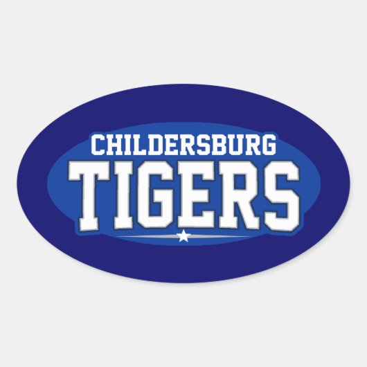 Childersburg High School; Tijgers Ovale Sticker (Voorkant)