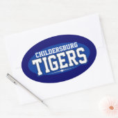 Childersburg High School; Tijgers Ovale Sticker (Envelop)