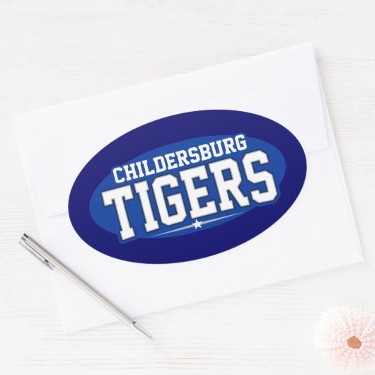 Childersburg High School; Tijgers Ovale Sticker (Envelop)