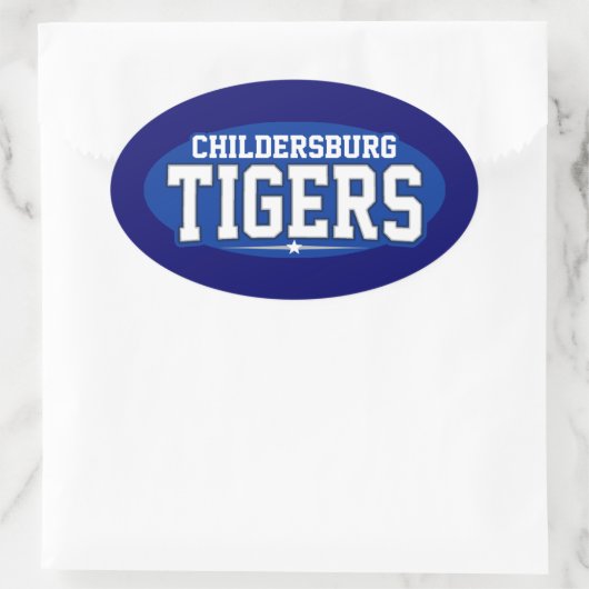 Childersburg High School; Tijgers Ovale Sticker (Tas)