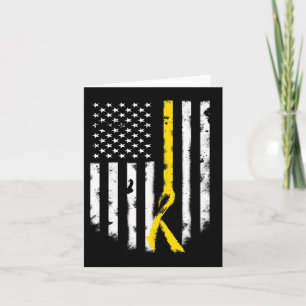 Childhood Cancer Awareness Amerikaanse vlag lint T Kaart