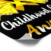 Childhood Cancer Awareness Butterfly Ribbon Suppor Poster (Hoek)