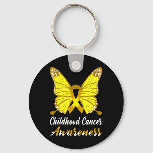 Childhood Cancer Awareness Butterfly Ribbon Suppor Sleutelhanger