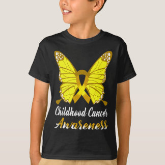 Childhood Cancer Awareness Butterfly Ribbon Suppor T-shirt