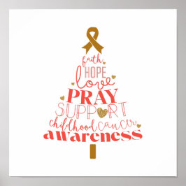 childhood cancer awareness Christmas Tree Poster
