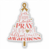 childhood cancer awareness Christmas Tree Sticker (Voorkant)