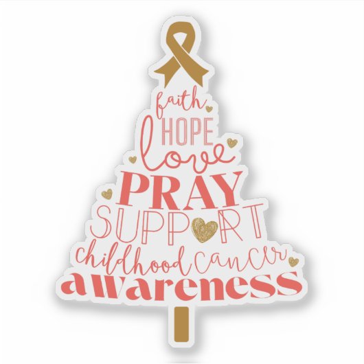 childhood cancer awareness Christmas Tree Sticker (Voorkant)