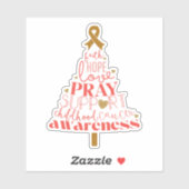 childhood cancer awareness Christmas Tree Sticker (Vel)